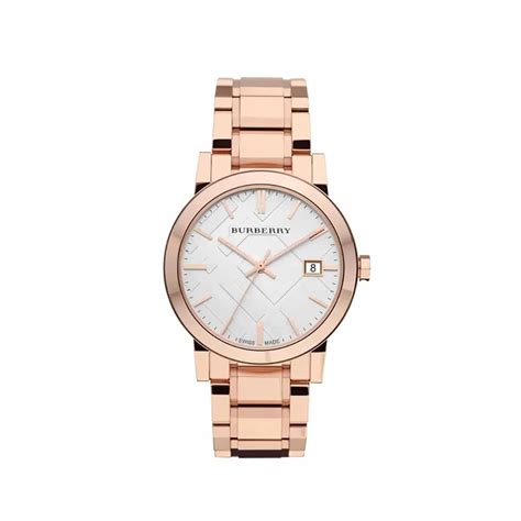 white check pattern dial rose gold